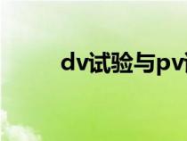 dv试验与pv试验什么意思（dvs）