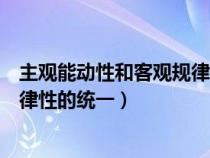 主观能动性和客观规律性的统一案例（主观能动性和客观规律性的统一）