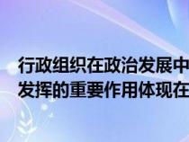 行政组织在政治发展中的作用（行政组织在国家经济发展中发挥的重要作用体现在哪些方面）