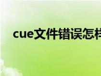 cue文件错误怎样改（cue文件怎么打开）