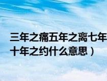 三年之痛五年之离七年之痒是什么意思（三年之痛七年之痒十年之约什么意思）