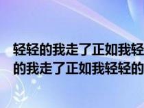 轻轻的我走了正如我轻轻的来了是谁写的徐志摩简介（轻轻的我走了正如我轻轻的来）