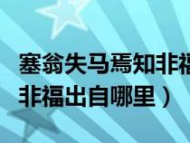 塞翁失马焉知非福是啥意思啊（塞翁失马焉知非福出自哪里）