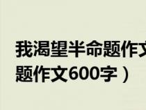 我渴望半命题作文600字怎么写（我渴望半命题作文600字）