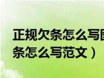 正规欠条怎么写图片 合法 法律效益（正规欠条怎么写范文）