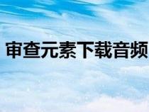 审查元素下载音频（审查元素怎么下载视频）