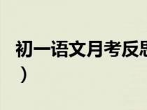 初一语文月考反思400字（初一语文月考反思）