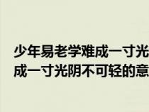 少年易老学难成一寸光阴不可轻的意思书法（少年易老学难成一寸光阴不可轻的意思）