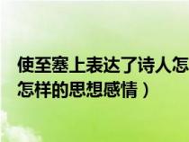 使至塞上表达了诗人怎样的思想感情（使至塞上表达了作者怎样的思想感情）