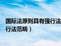 国际法原则具有强行法性质（国际法的基本原则属于国际强行法范畴）