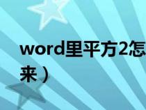 word里平方2怎么打（word平方2怎么打出来）