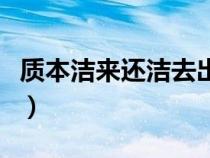 质本洁来还洁去出自哪首诗（质本洁来还洁去）