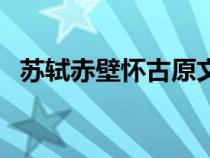 苏轼赤壁怀古原文及翻译（苏轼赤壁怀古）