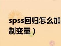 spss回归怎么加控制变量（spss回归分析控制变量）