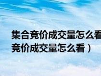 集合竞价成交量怎么看?如何利用成交量预判后期走（集合竞价成交量怎么看）