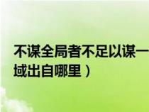 不谋全局者不足以谋一域是谁写的（不谋全局者不足以谋一域出自哪里）