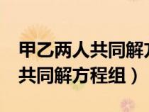 甲乙两人共同解方程组ax+by=5（甲乙两人共同解方程组）