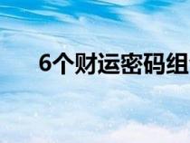 6个财运密码组合（6位吉祥数字组合）