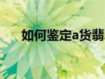 如何鉴定a货翡翠（a货翡翠鉴定方法）