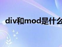 div和mod是什么运算（mod是什么运算）