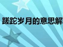 蹉跎岁月的意思解释一下（蹉跎岁月的意思）