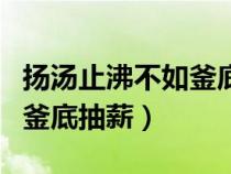 扬汤止沸不如釜底抽薪的哲理（扬汤止沸不如釜底抽薪）