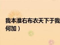 我本淮右布衣天下于我何加焉全文（我本淮右布衣天下于我何加）