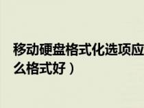 移动硬盘格式化选项应选择哪项更好（移动硬盘格式化成什么格式好）