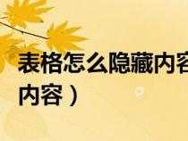 表格怎么隐藏内容快捷键（表格怎么隐藏部分内容）