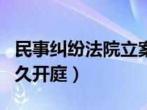 民事纠纷法院立案后多久开庭（法院立案后多久开庭）