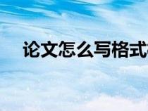 论文怎么写格式模板（如何写论文格式）