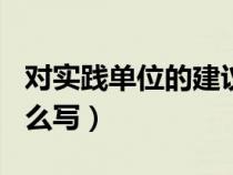 对实践单位的建议500（对实习单位的建议怎么写）