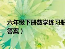 六年级下册数学练习册答案人教版（6年级下册数学练习册答案）