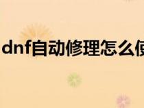 dnf自动修理怎么使用（dnf自动修理怎么用）