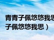 青青子佩悠悠我思是出自哪本书的名句（青青子佩悠悠我思）