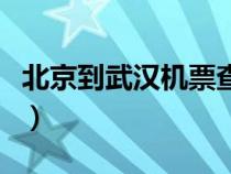 北京到武汉机票查询时刻表（北京到武汉机票）