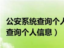 公安系统查询个人信息会有记录吗（公安系统查询个人信息）