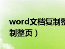 word文档复制整页内容（word文档如何复制整页）