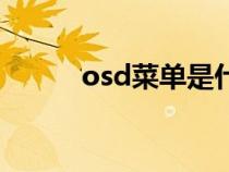 osd菜单是什么意思（osd菜单）