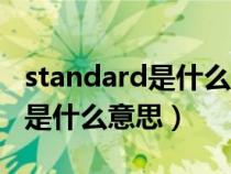 standard是什么意思英语怎么说（standard是什么意思）