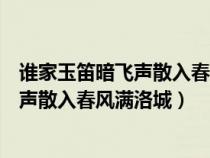 谁家玉笛暗飞声散入春风满洛城是什么生肖（谁家玉笛暗飞声散入春风满洛城）