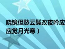 晓镜但愁云鬓改夜吟应觉月光寒翻译（晓镜但愁云鬓改夜吟应觉月光寒）