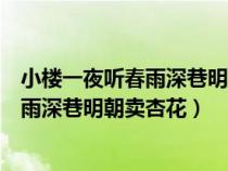 小楼一夜听春雨深巷明朝卖杏花是哪首古诗（小楼一夜听春雨深巷明朝卖杏花）