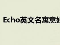 Echo英文名寓意好不好（echo英文名寓意）