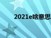 2021e啥意思（2021E是什么意思）