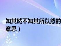 知其然不知其所以然的意思反义词（知其然不知其所以然的意思）