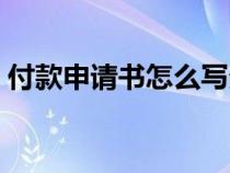 付款申请书怎么写分录（付款申请书怎么写）