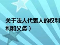 关于法人代表人的权利和义务的规定（关于法人代表人的权利和义务）