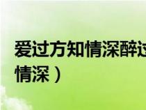 爱过方知情深醉过方知酒浓下一句（爱过方知情深）