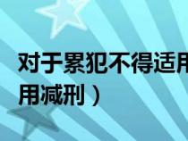 对于累犯不得适用缓刑和假释（对于累犯不适用减刑）